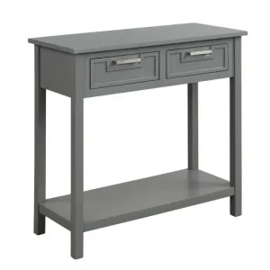 2 Drawers Accent Console Entryway Storage Shelf-Gray