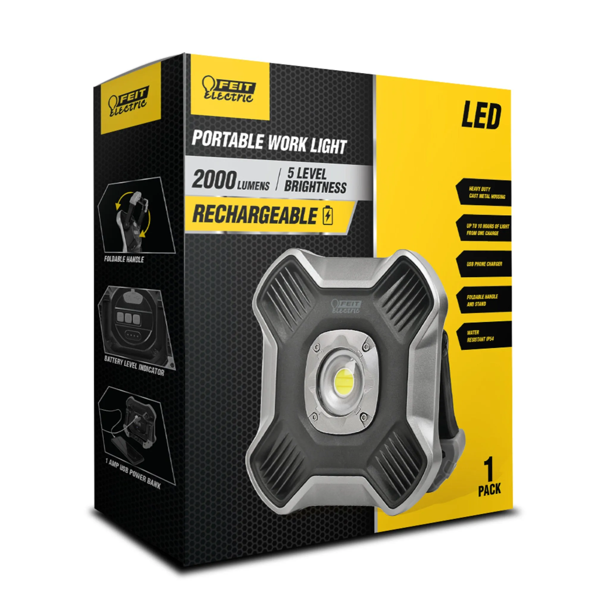 2000 Lumens Rechargeable Portable LED Work Light