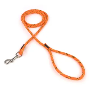 3/8 Neon Orange w/ Yellow & Black Tracer Rope Leash