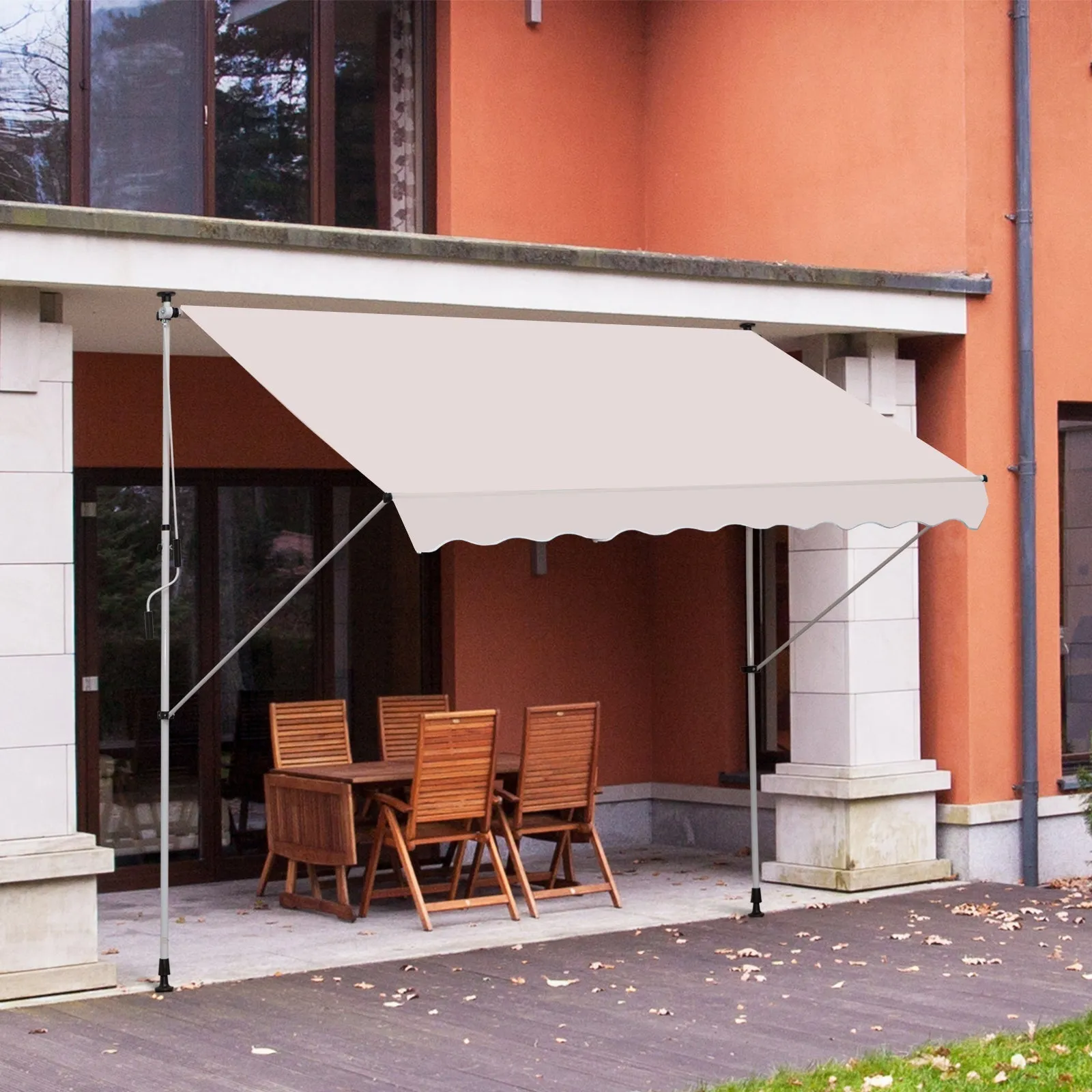 3x1.5m Adjustable Outdoor Aluminium Frame Awning Beige