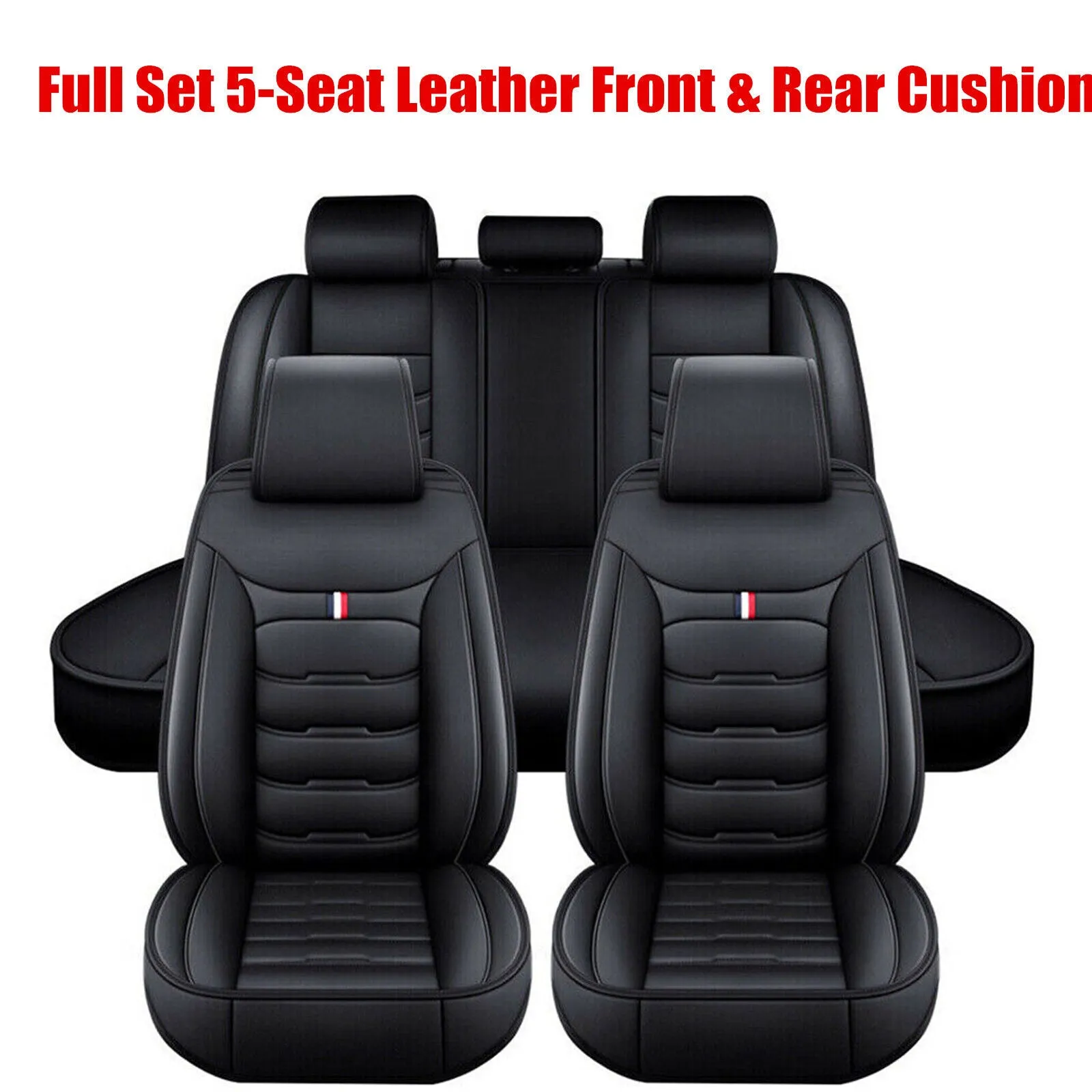 5 Seats Car Seat Cover Front Rear Full Set Cushion Pad