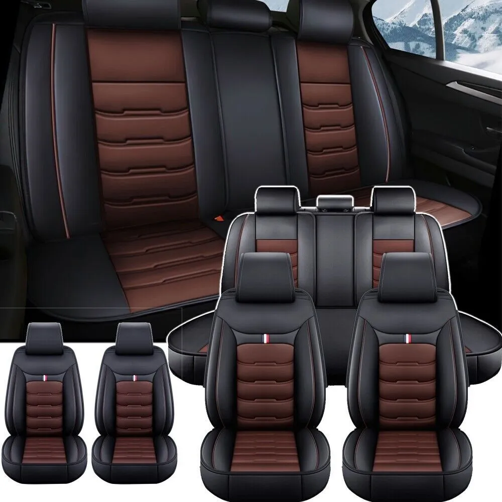 5 Seats Car Seat Cover Front Rear Full Set Cushion Pad