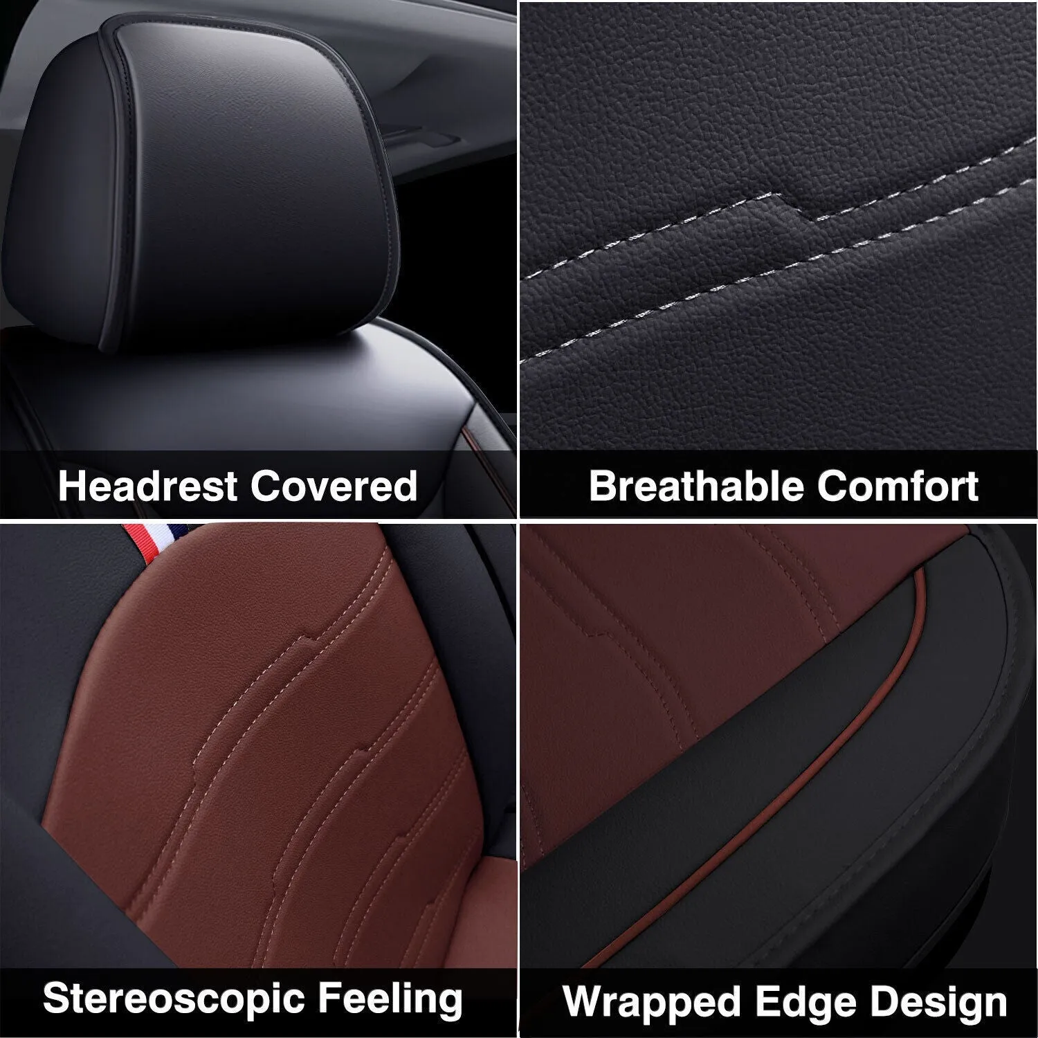 5 Seats Car Seat Cover Front Rear Full Set Cushion Pad