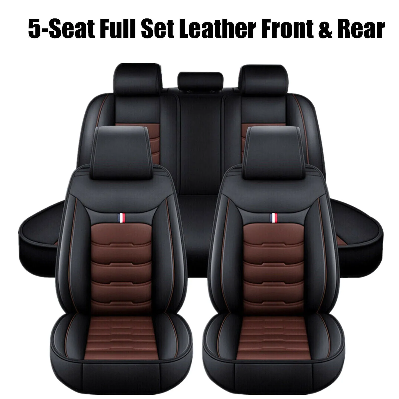 5 Seats Car Seat Cover Front Rear Full Set Cushion Pad