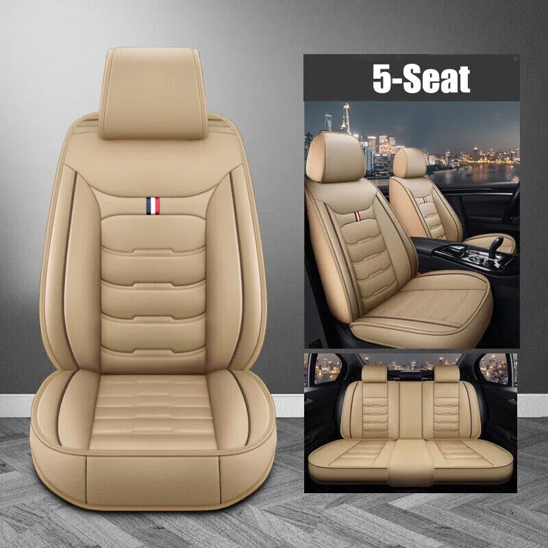 5 Seats Car Seat Cover Front Rear Full Set Cushion Pad