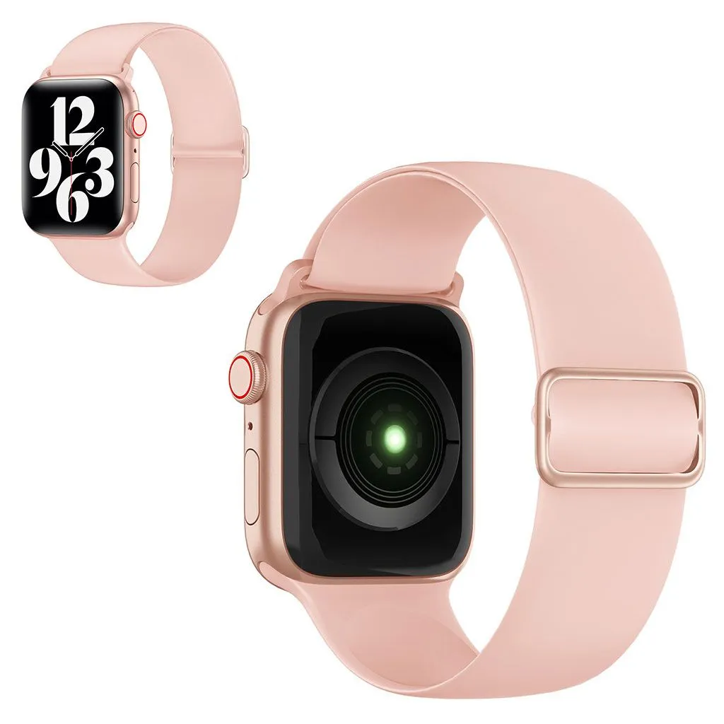 Apple Watch 44mm adjustable silicone watch strap - Pink