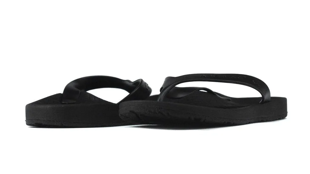 Archline Kids Orthotic Thongs – Black/Black