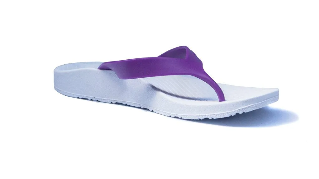 Archline Kids Orthotic Thongs – White/Fuchsia