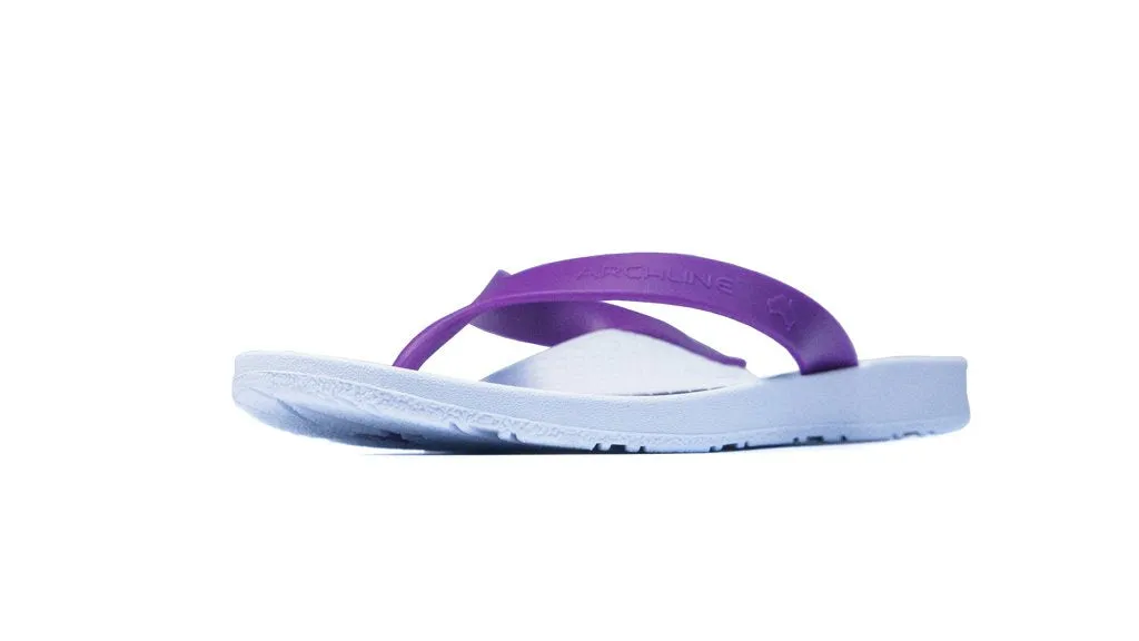 Archline Kids Orthotic Thongs – White/Fuchsia