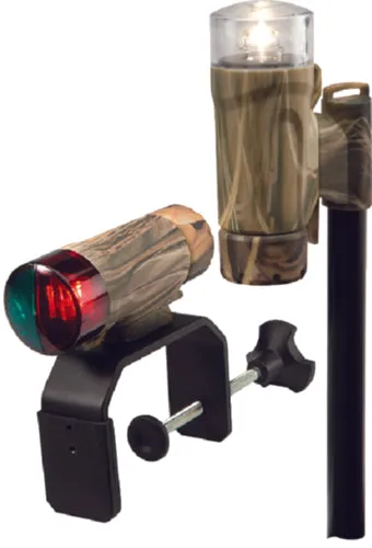 Attwood C-Clamp Mnt Portable LED Nav Light Kit w/Telescoping Pole Camo 14191-7 | 24