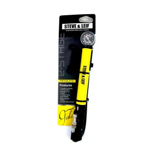 Bicycle Cosmic Yellow Mini Pump with Gauge