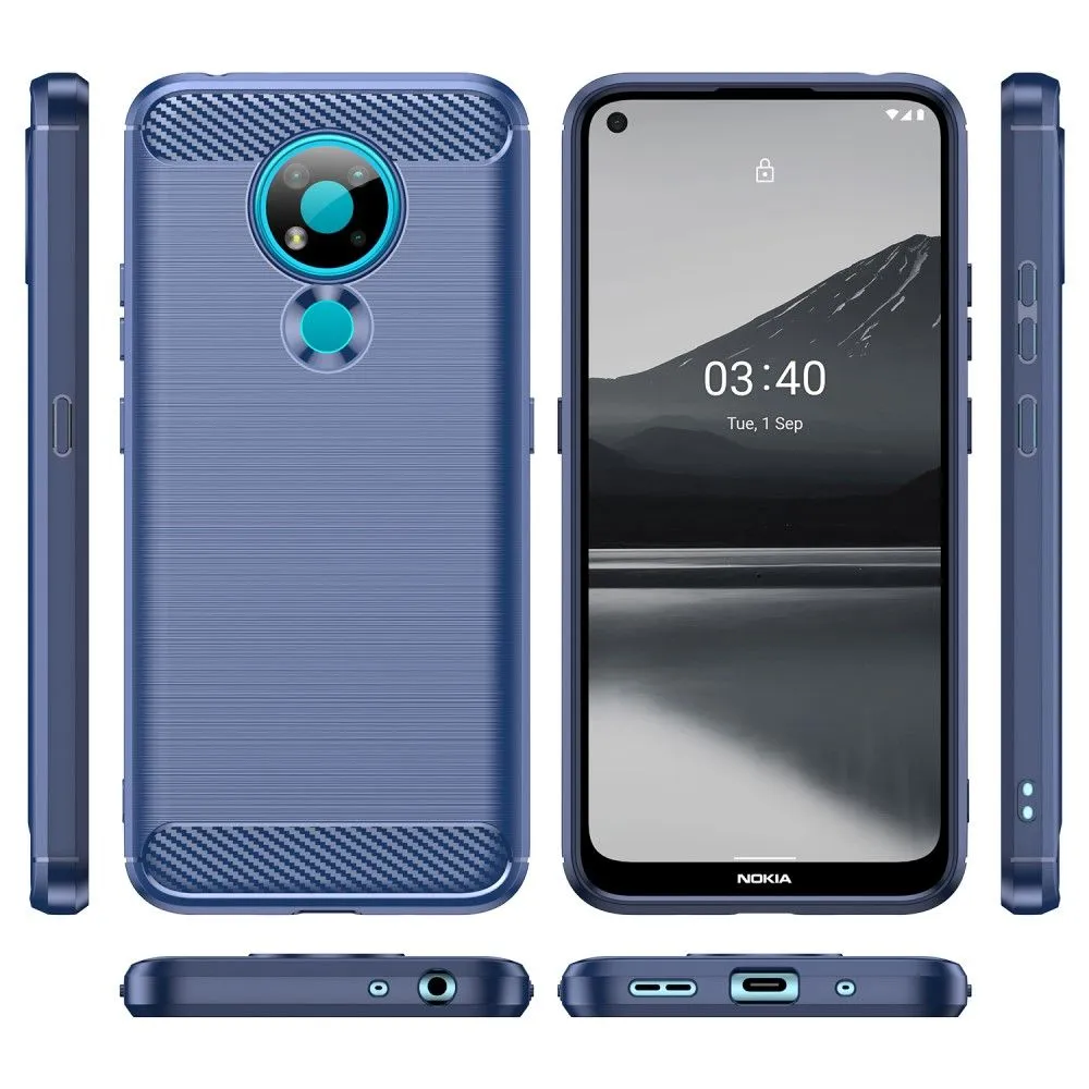 Carbon Flex case - Nokia 3.4 - Blue