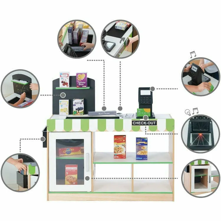 Cashier Austin Play Market Stand - Green / Wood