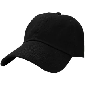 Classic Baseball Cap Soft Cotton Adjustable Size - Black