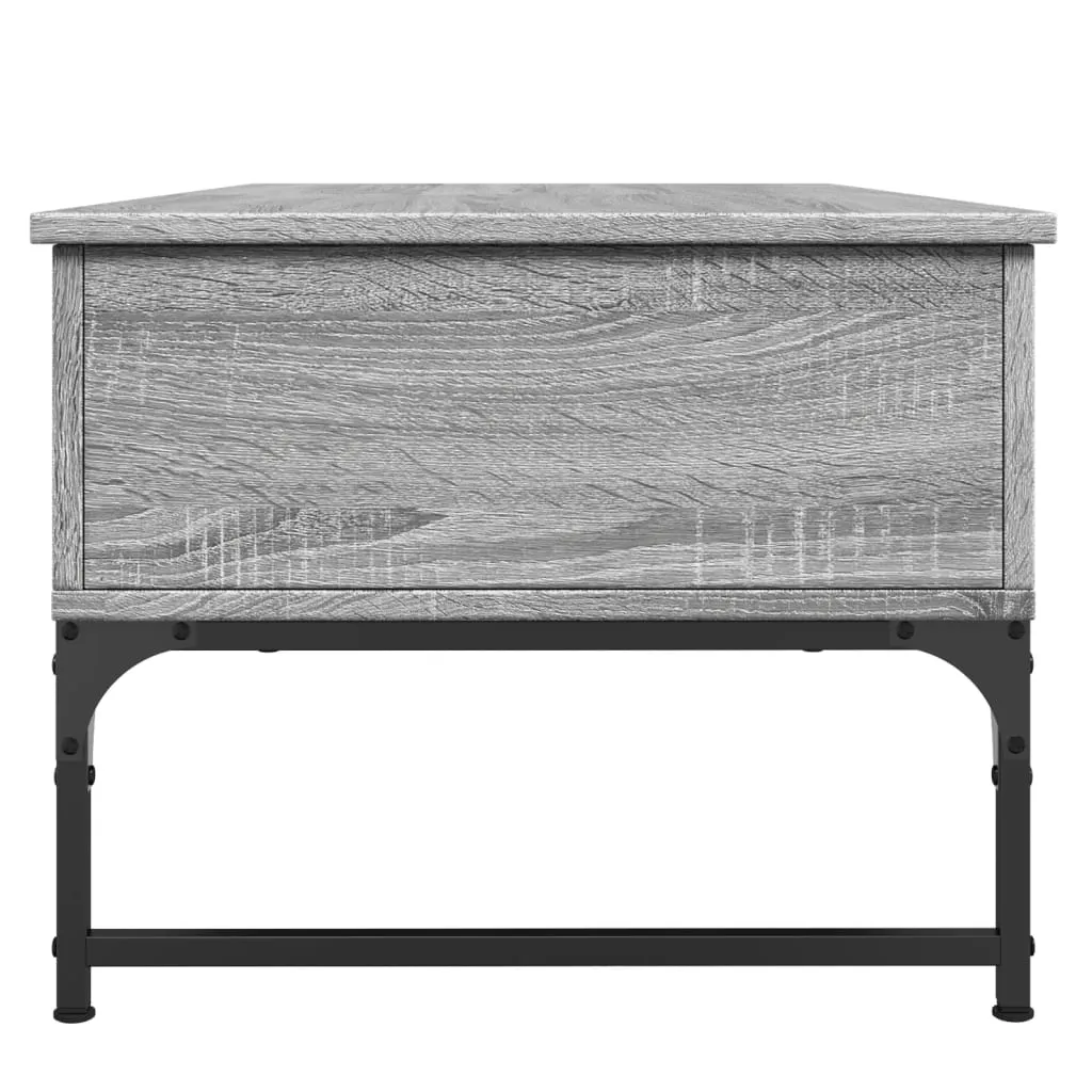 Coffee Table Grey Sonoma 100x50x40 cm Engineered Wood and Metal