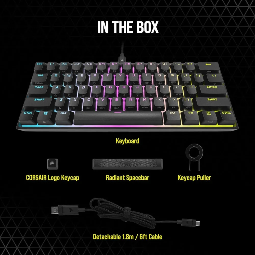 Corsair K65 RGB Mini 60% Mechanical Gaming Keyboard