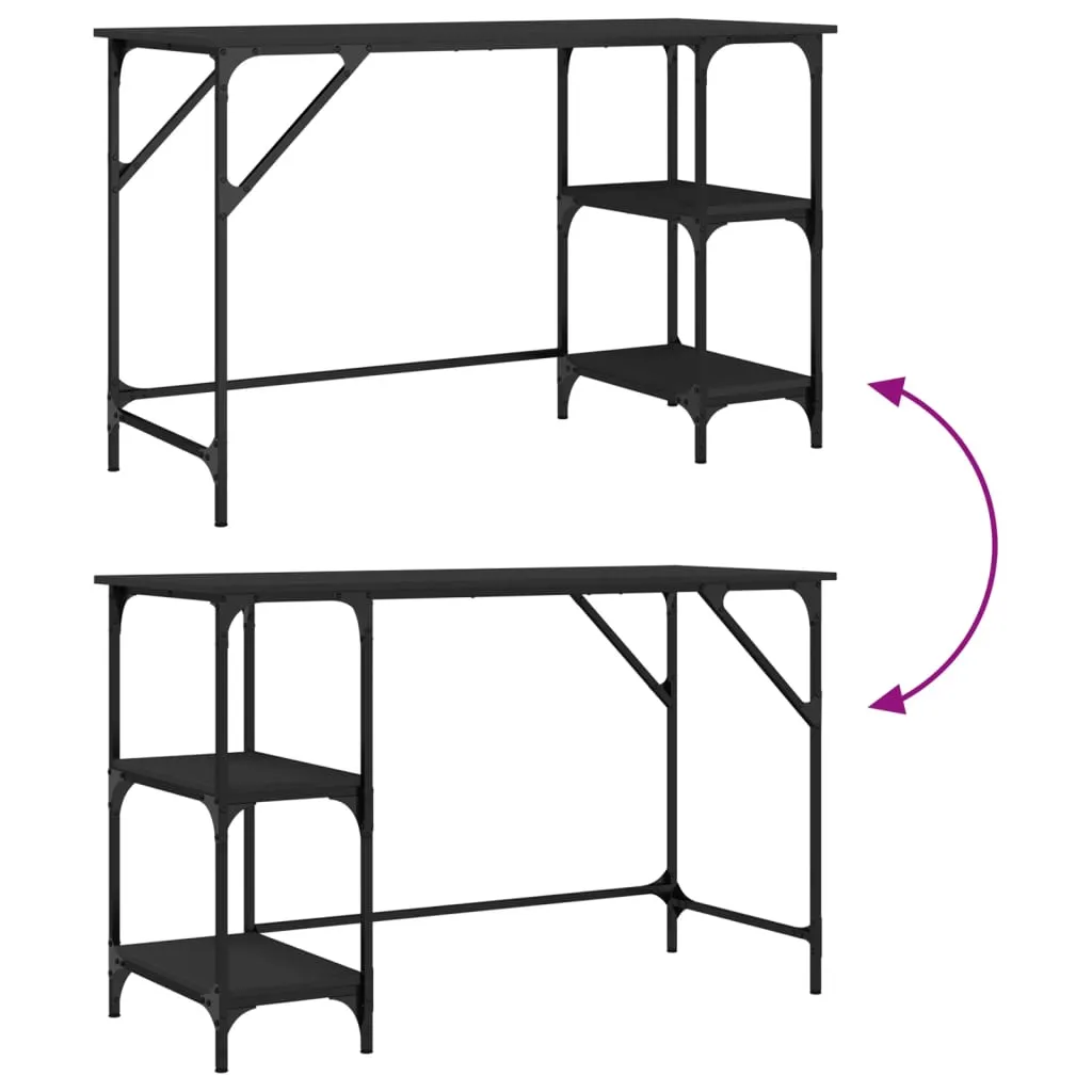 Desk Black 120x50x75 cm Metal and Engineered Wood