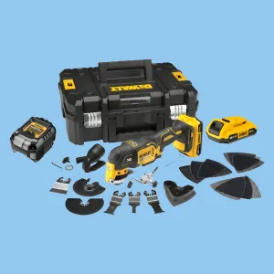 DeWalt DCS355D2-GB 18V XR Cordless Oscillating Tool - 2 X 2Ah Battery   Charger