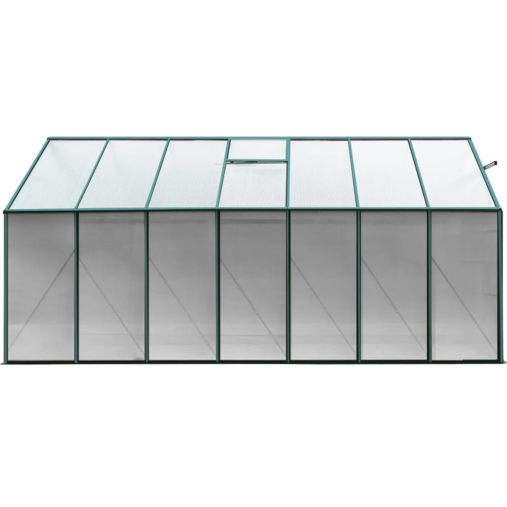 Durable 4x2m Aluminium Polycarbonate Greenhouse Set - Greenfingers