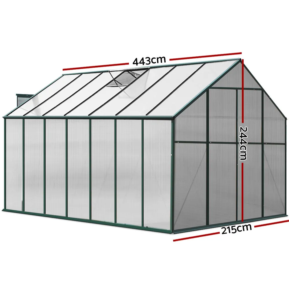 Durable 4x2m Aluminium Polycarbonate Greenhouse Set - Greenfingers