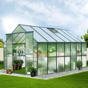 Durable 4x2m Aluminium Polycarbonate Greenhouse Set - Greenfingers