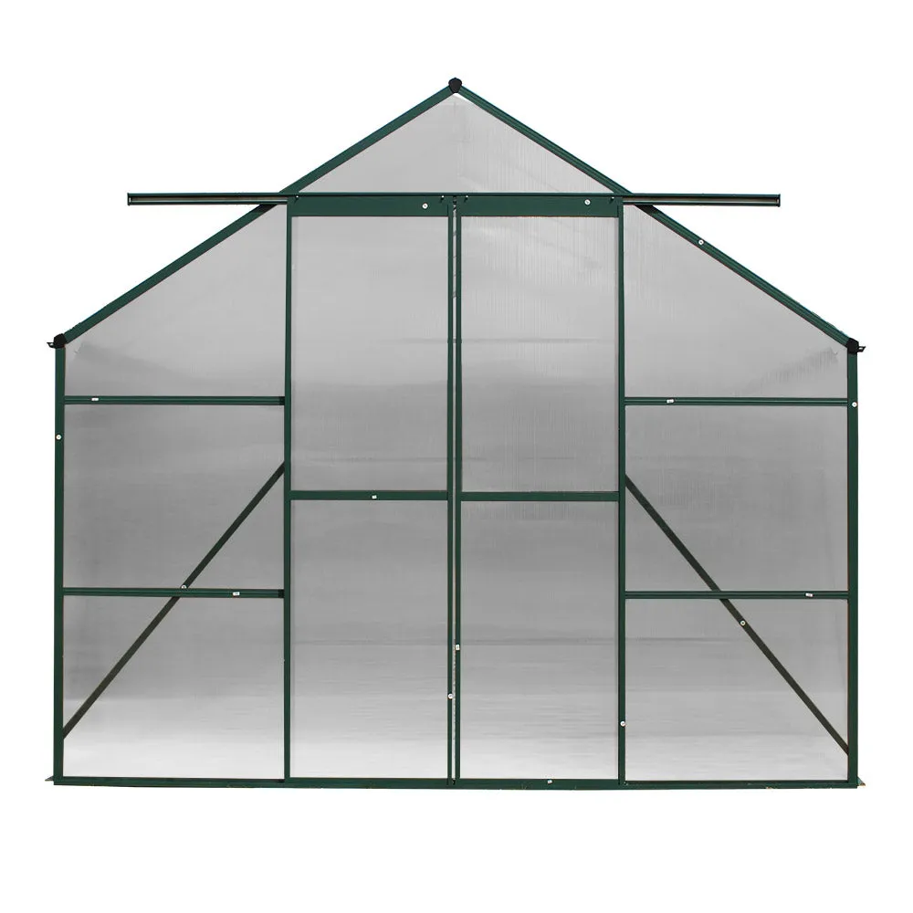 Durable 4x2m Aluminium Polycarbonate Greenhouse Set - Greenfingers