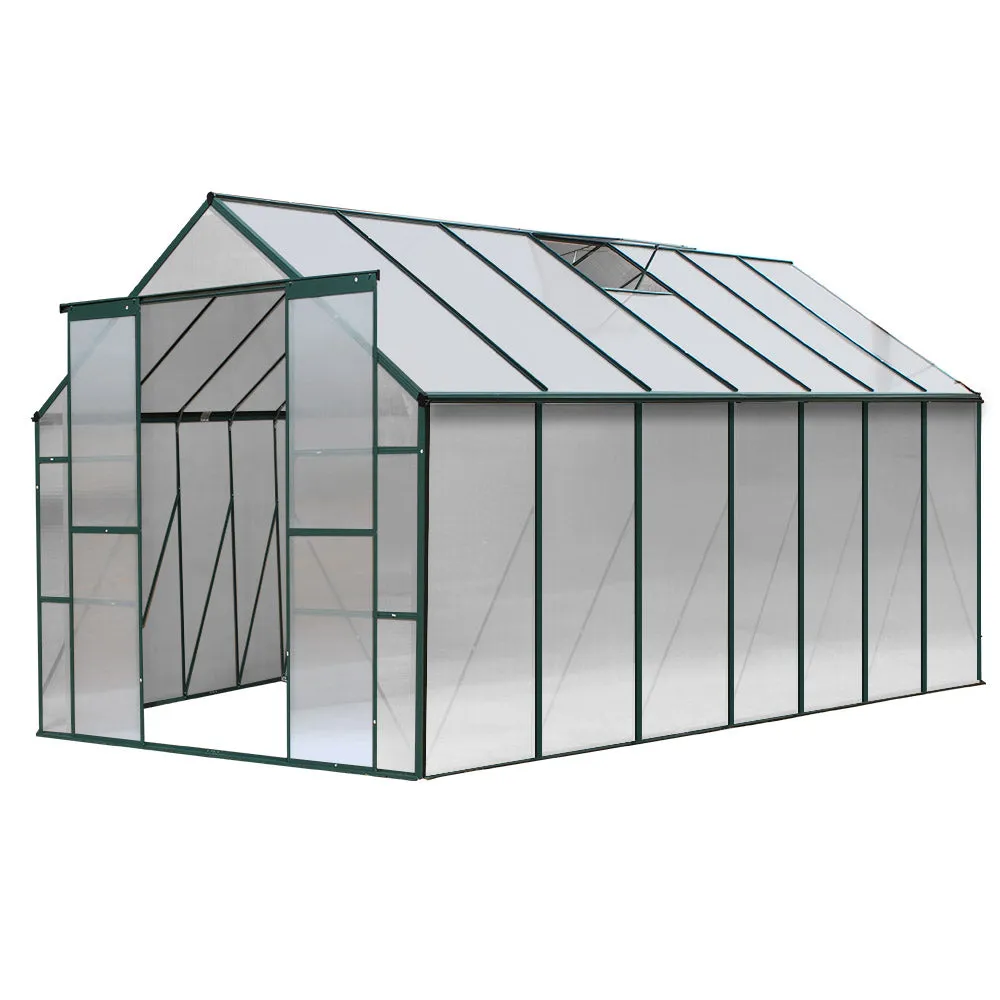 Durable 4x2m Aluminium Polycarbonate Greenhouse Set - Greenfingers