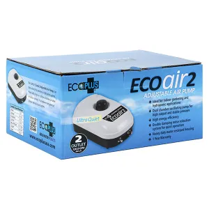 EcoPlus® EcoAir 2, Adjustable Air Pump, Two Outlets, 3 Watt (126 GPH)