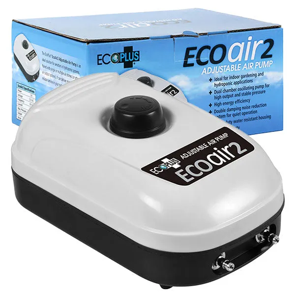 EcoPlus® EcoAir 2, Adjustable Air Pump, Two Outlets, 3 Watt (126 GPH)