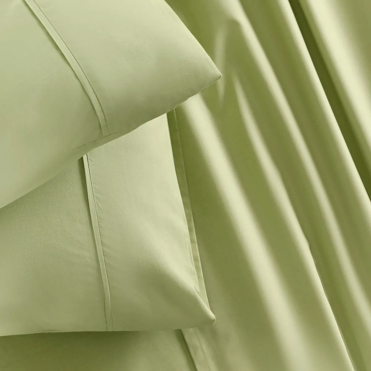 Eden Crisp & Light Weight 100% Cotton Solid Green Bed Sheet