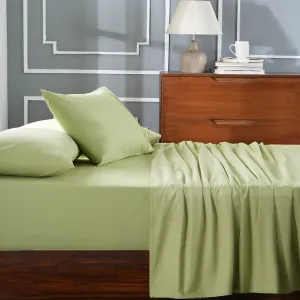 Eden Crisp & Light Weight 100% Cotton Solid Green Bed Sheet