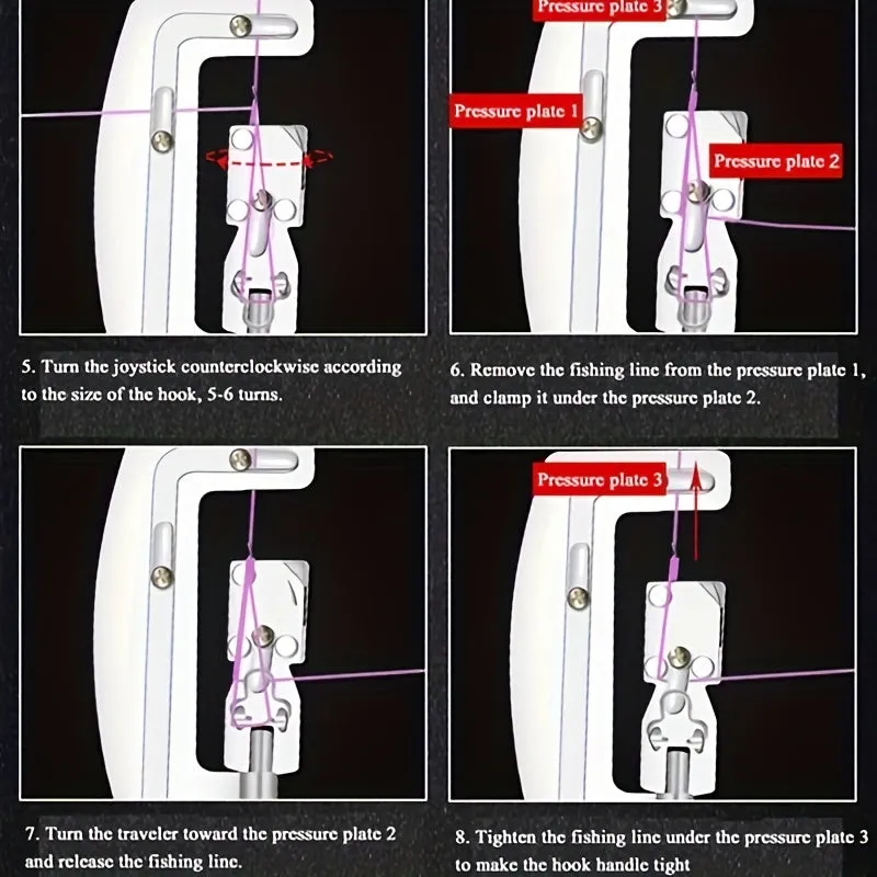 Effortlessly tie fishing knots with portable hooktier tool