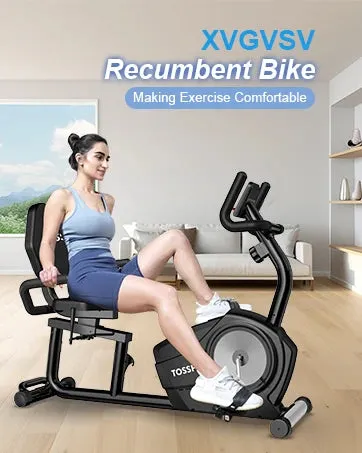 Exercise Bike, Recumbent Stationary Bike for Home, Recumbent Bike with 400LB Weight Capacity Whisper-Quiet 16 Levels M