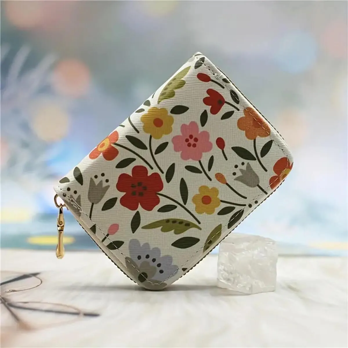 Flower Pattern Multi-Pocket Wallet