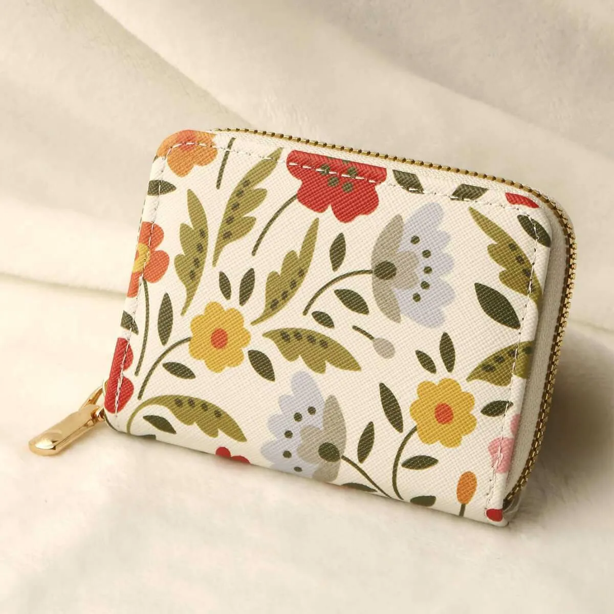 Flower Pattern Multi-Pocket Wallet