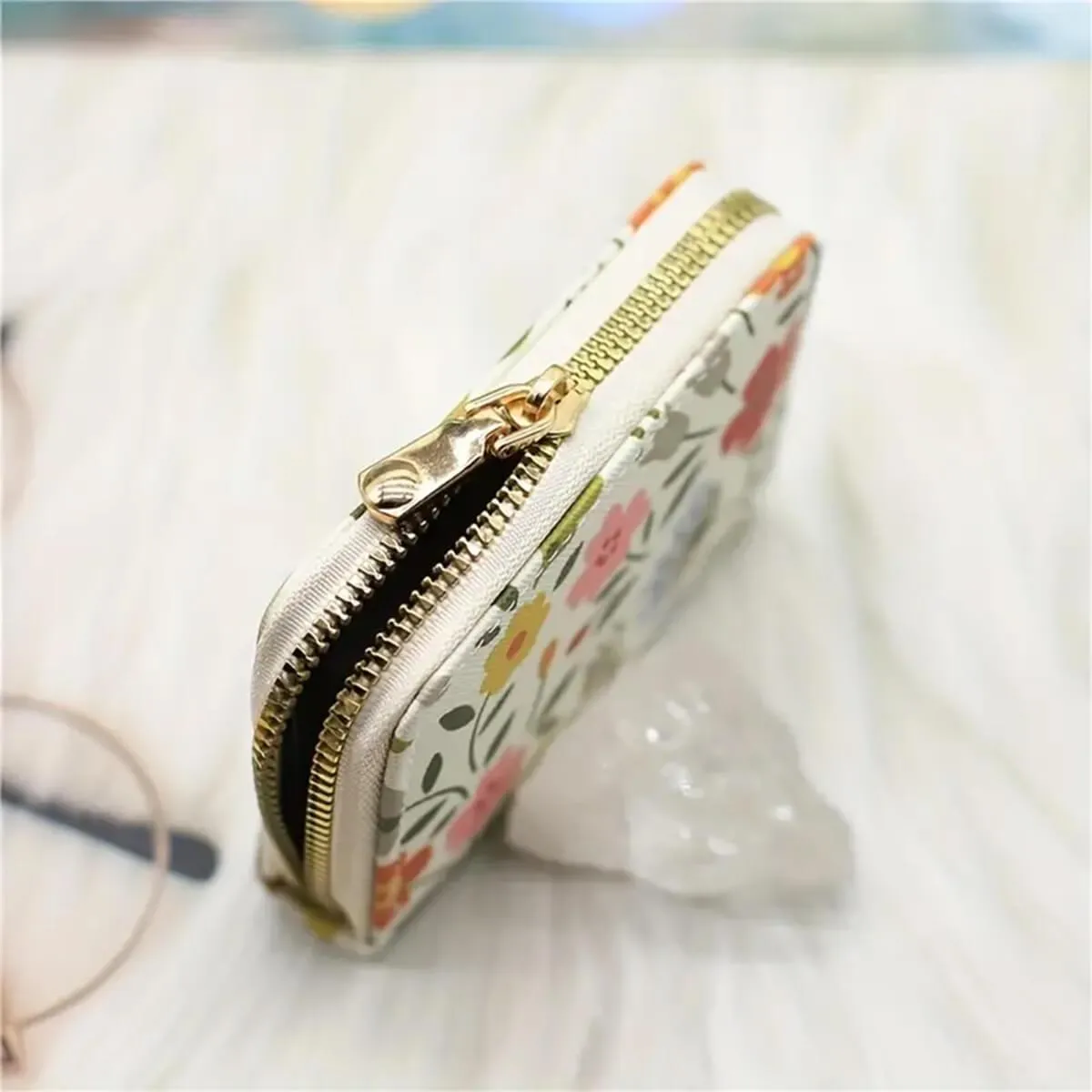 Flower Pattern Multi-Pocket Wallet