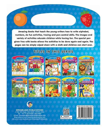 Fruits Write and Wipe Book With Free Pen for Kids