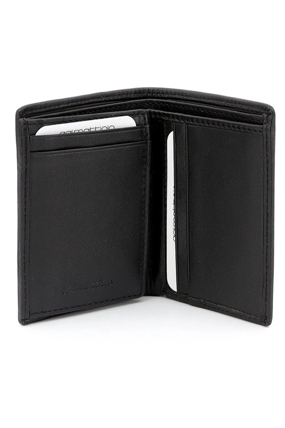 Gai Mattiolo Men's Wallet in Nappa Leather, Equipped With Card Holder, Card-sized Document Holder and Space for Banknotes, Black