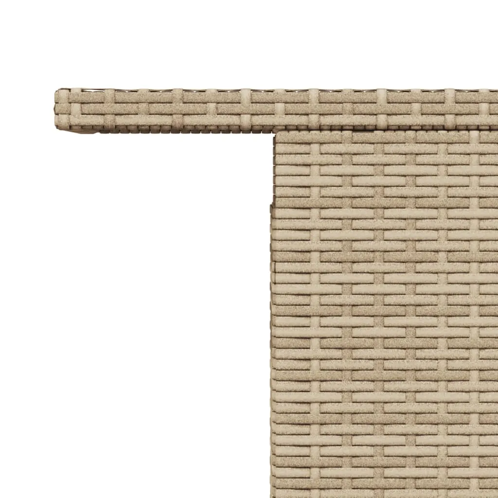 Garden Table Beige 100x55x73 cm Poly Rattan and Acacia Wood