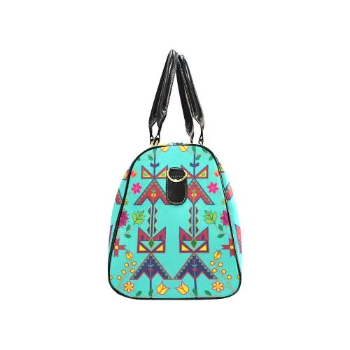 Geometric Floral Spring-Sky Waterproof Travel Bag