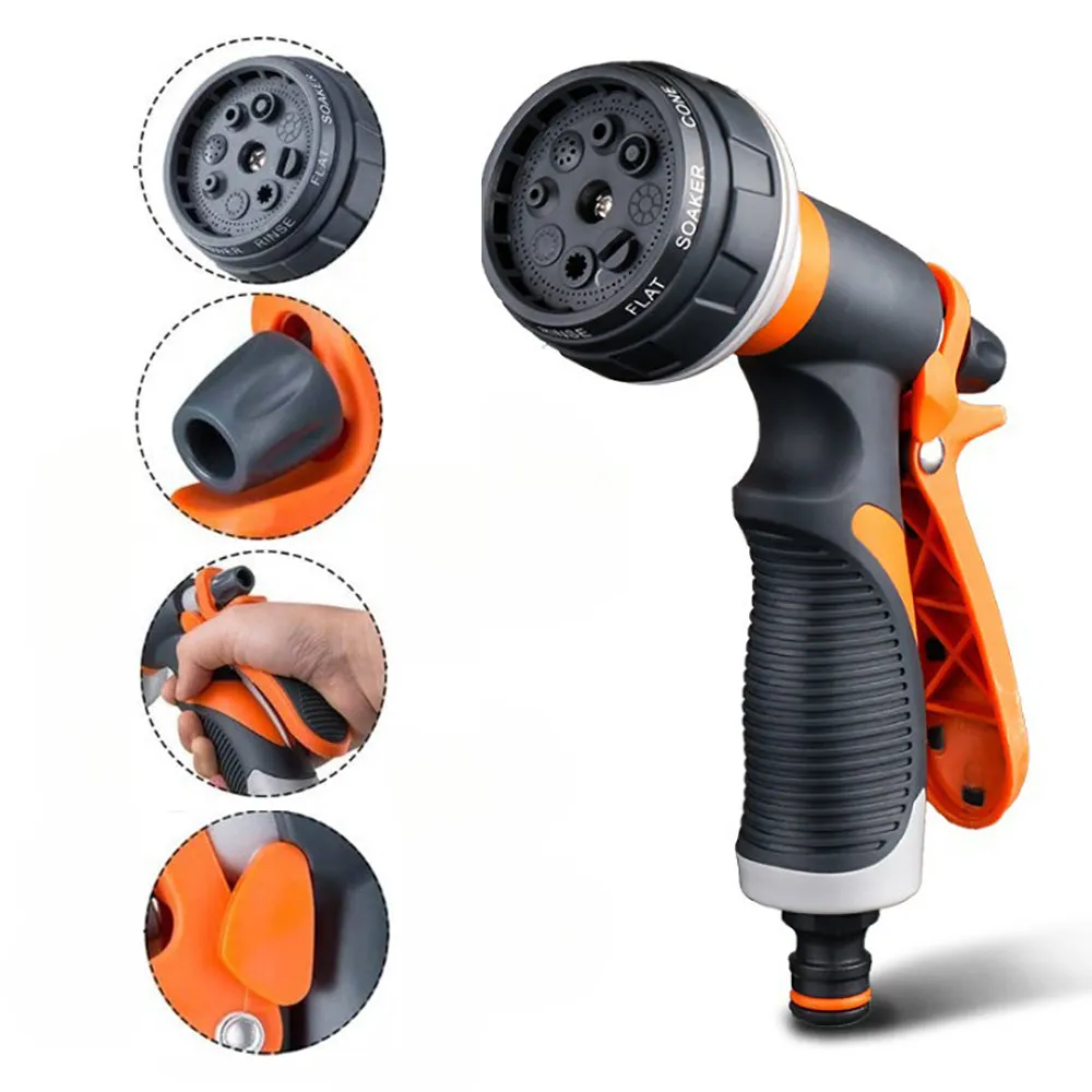 Heavy Duty Water Spray Gun with 8 Adjustable Watering Patterns