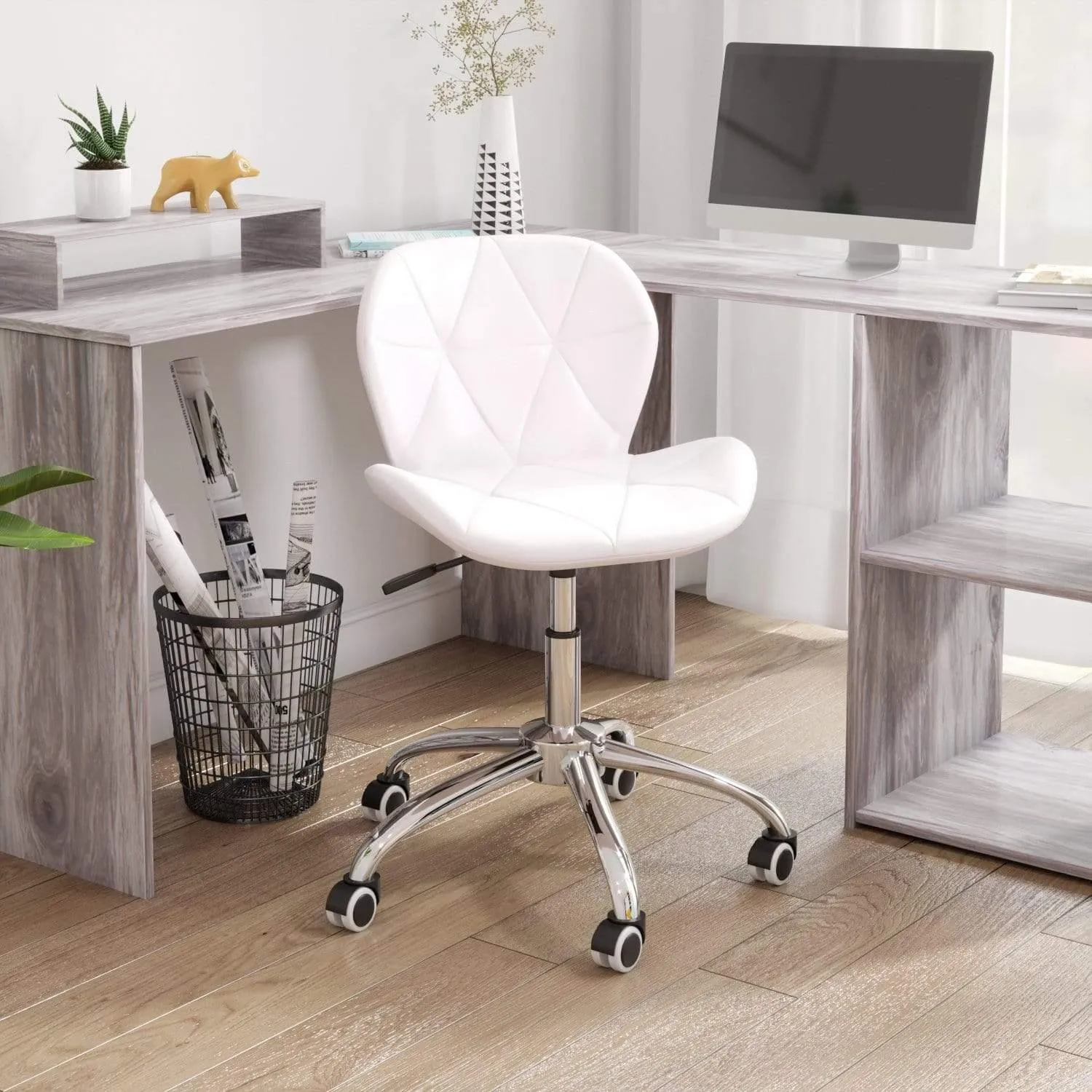 Joolihome Office Swivel Chair Adjustable Height PU Leather