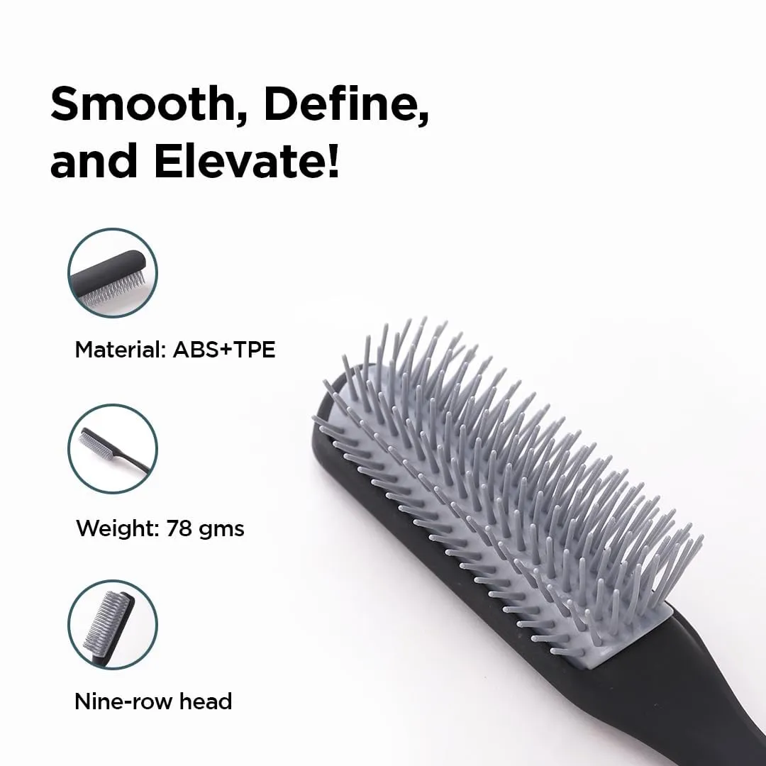 Kuber Industries Hair Brush | Flexible Bristles Brush | Hair Brush with Paddle | Straightens & Detangles Hair Brush | Suitable For All Hair Types | Hair Brush Styling Hair | Set of 2 | Black & Purple