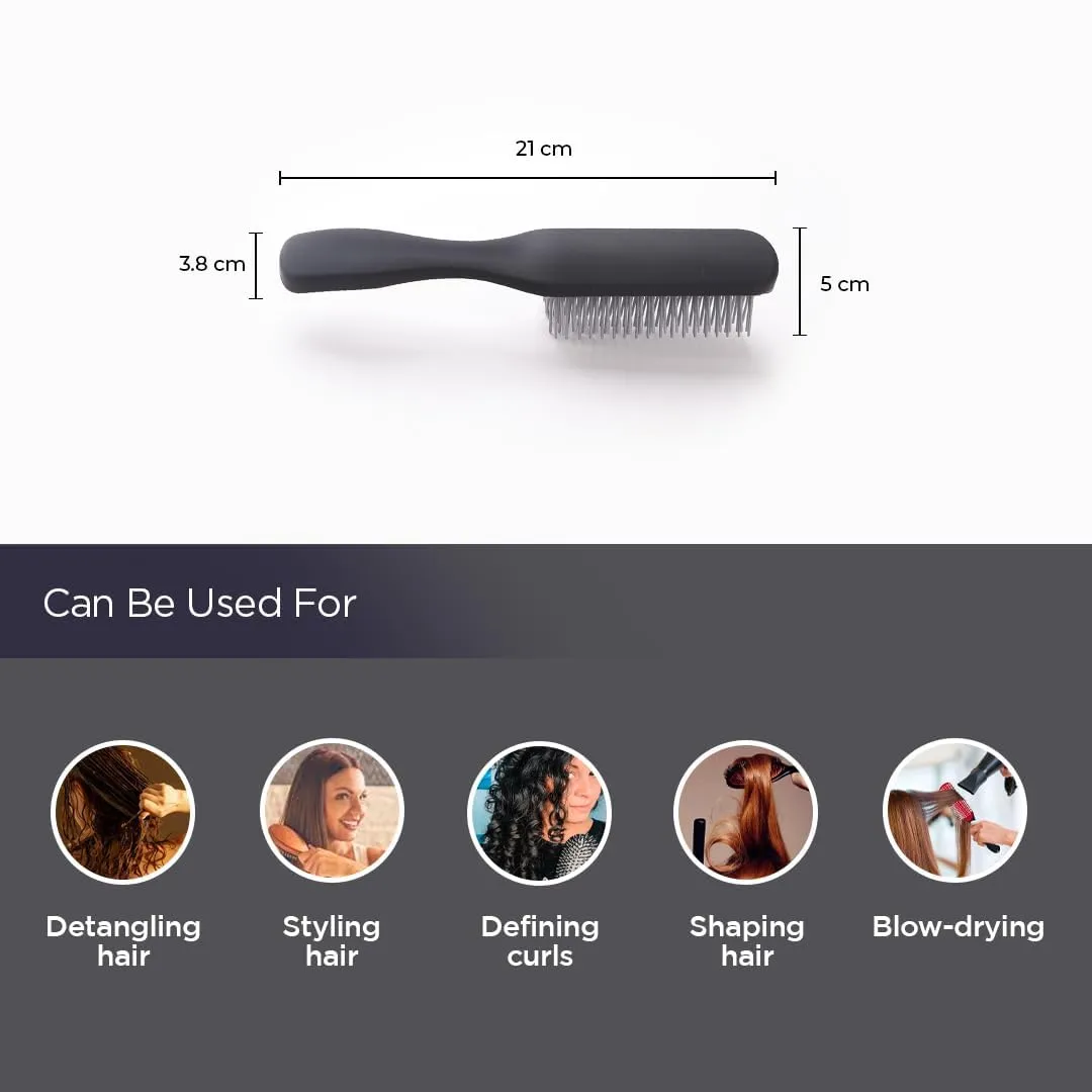 Kuber Industries Hair Brush | Flexible Bristles Brush | Hair Brush with Paddle | Straightens & Detangles Hair Brush | Suitable For All Hair Types | Hair Brush Styling Hair | Set of 2 | Black & Purple