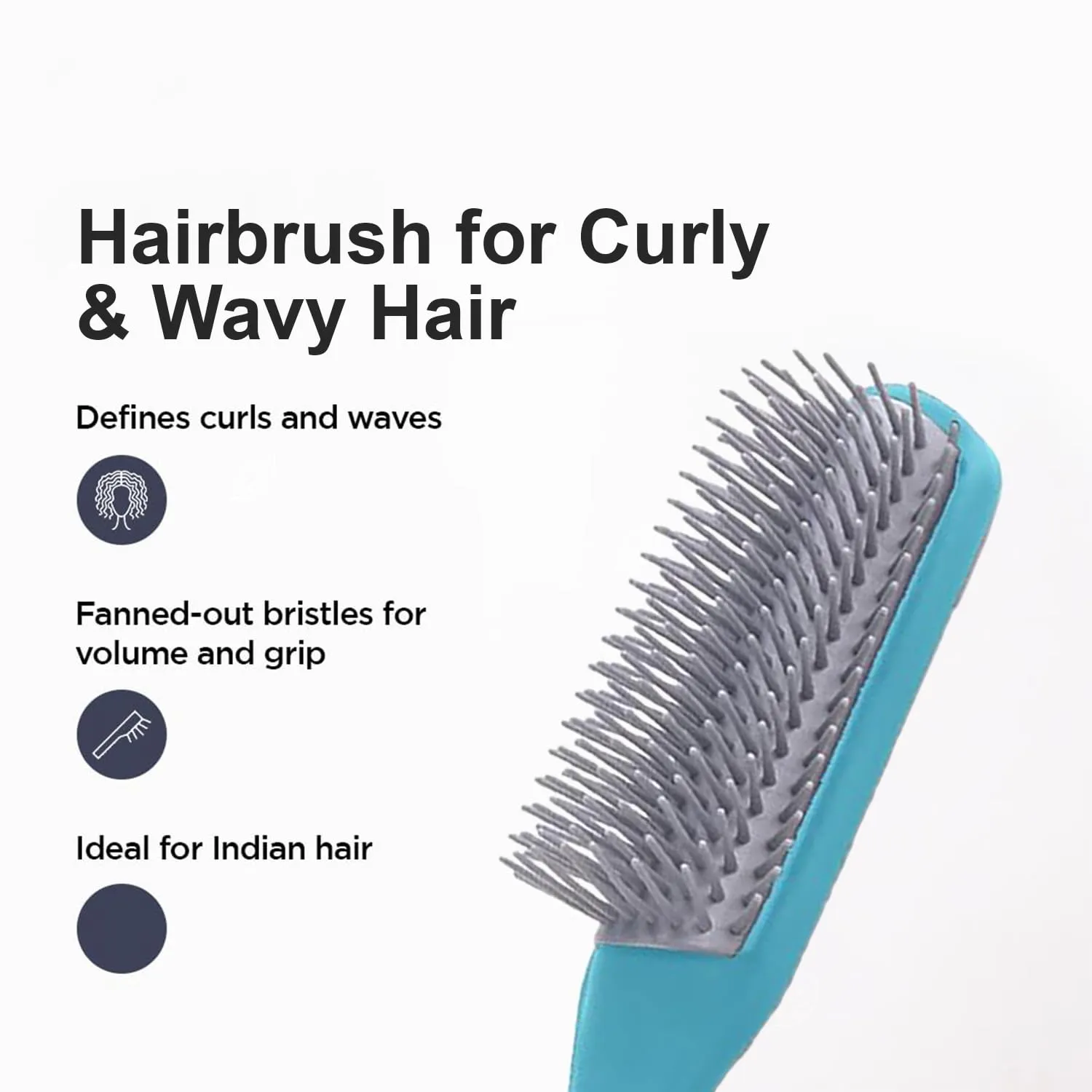 Kuber Industries Hair Brush | Flexible Bristles Brush | Hair Brush with Paddle | Straightens & Detangles Hair Brush | Suitable For All Hair Types | Hair Brush Styling Hair | Set of 2 | Blue & Black