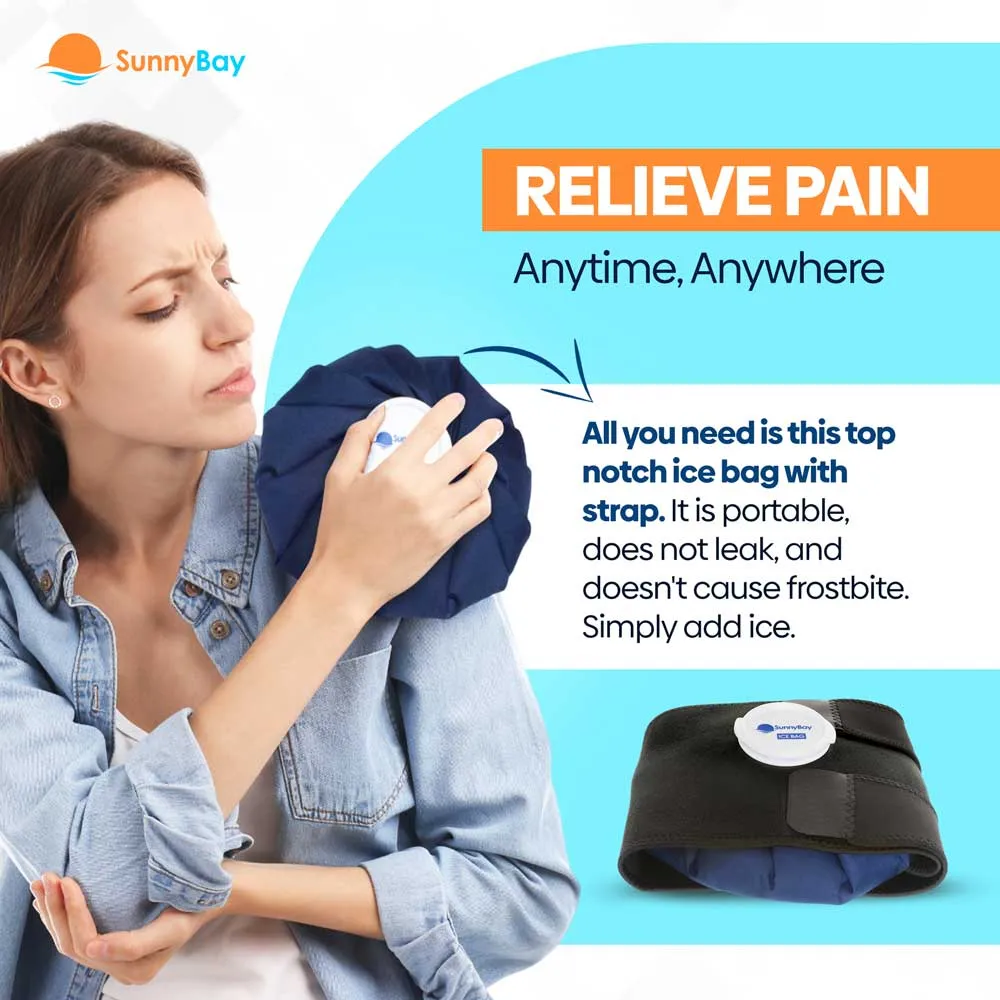 Large Ice Bag with Strap - Add Ice or Hot Water - Hot Cold Therapy