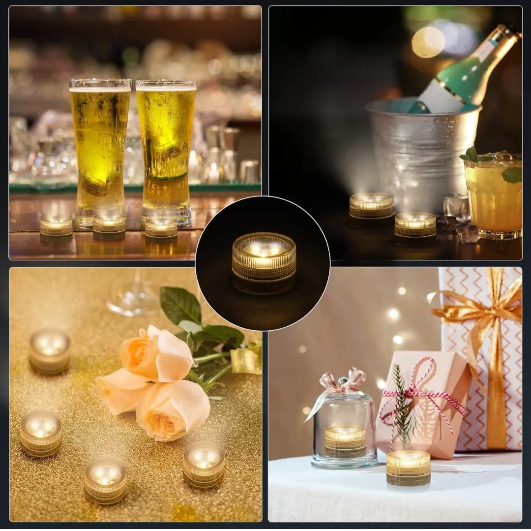 (Lawn & Garden) Mini Submersible LED Tea Lights/Waterproof Flameless Warm White LED Lights/Battery Powered/20pcs Without Remote