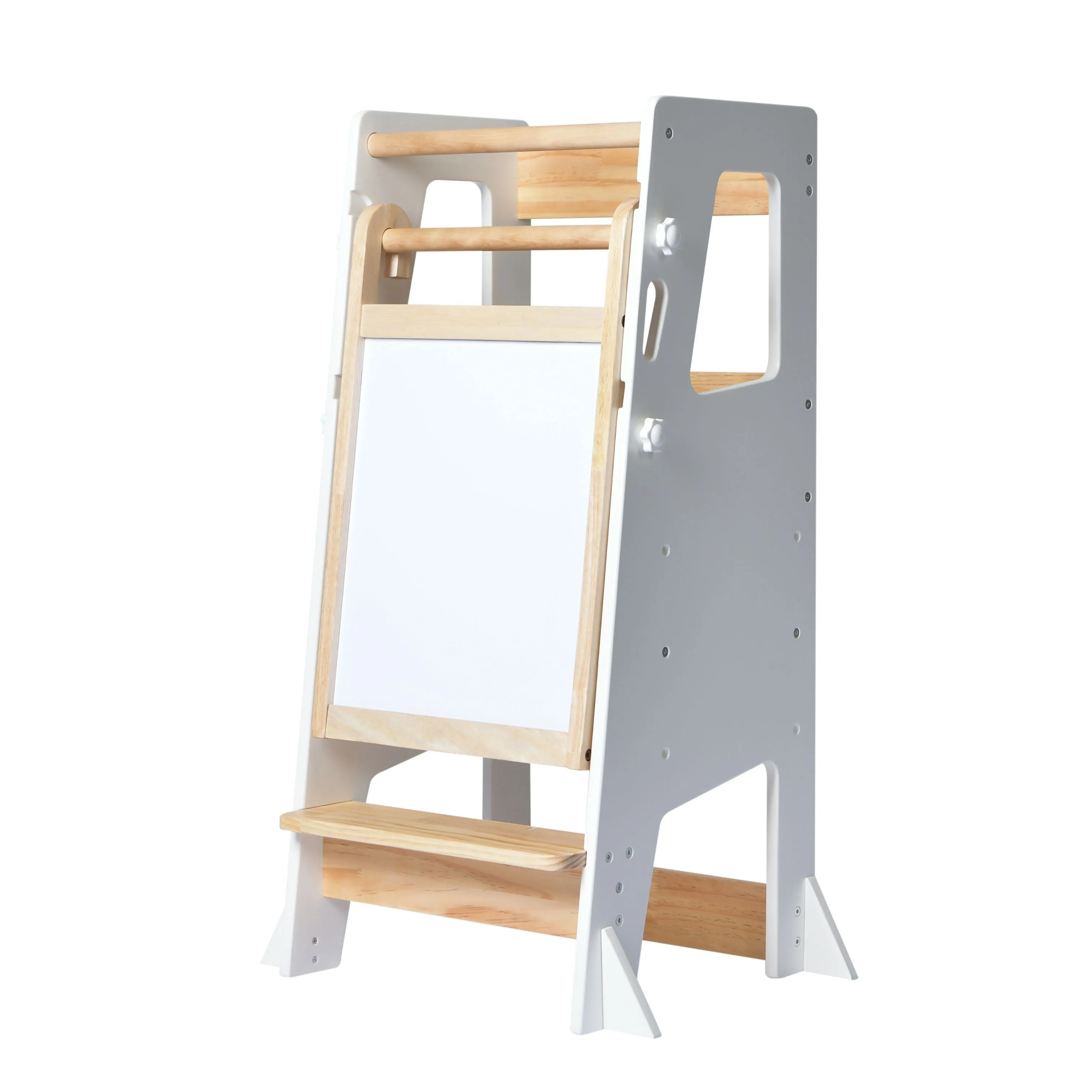 Little Risers Learning Tower - White and Pine with Magnetic Whiteboard