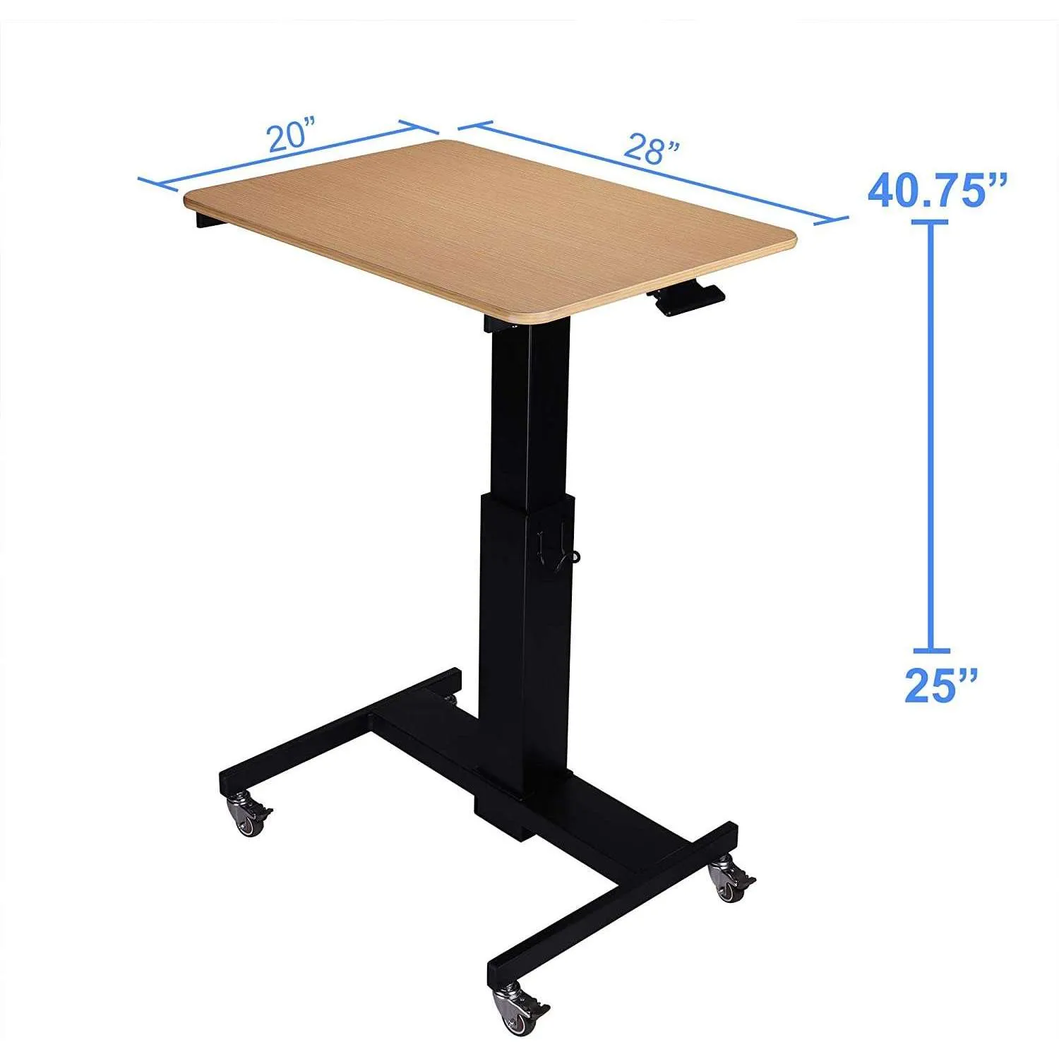 Lorell/Rocelco R MSD-28 28" Manual Height-Adjustable Mobile Student Standing Desk