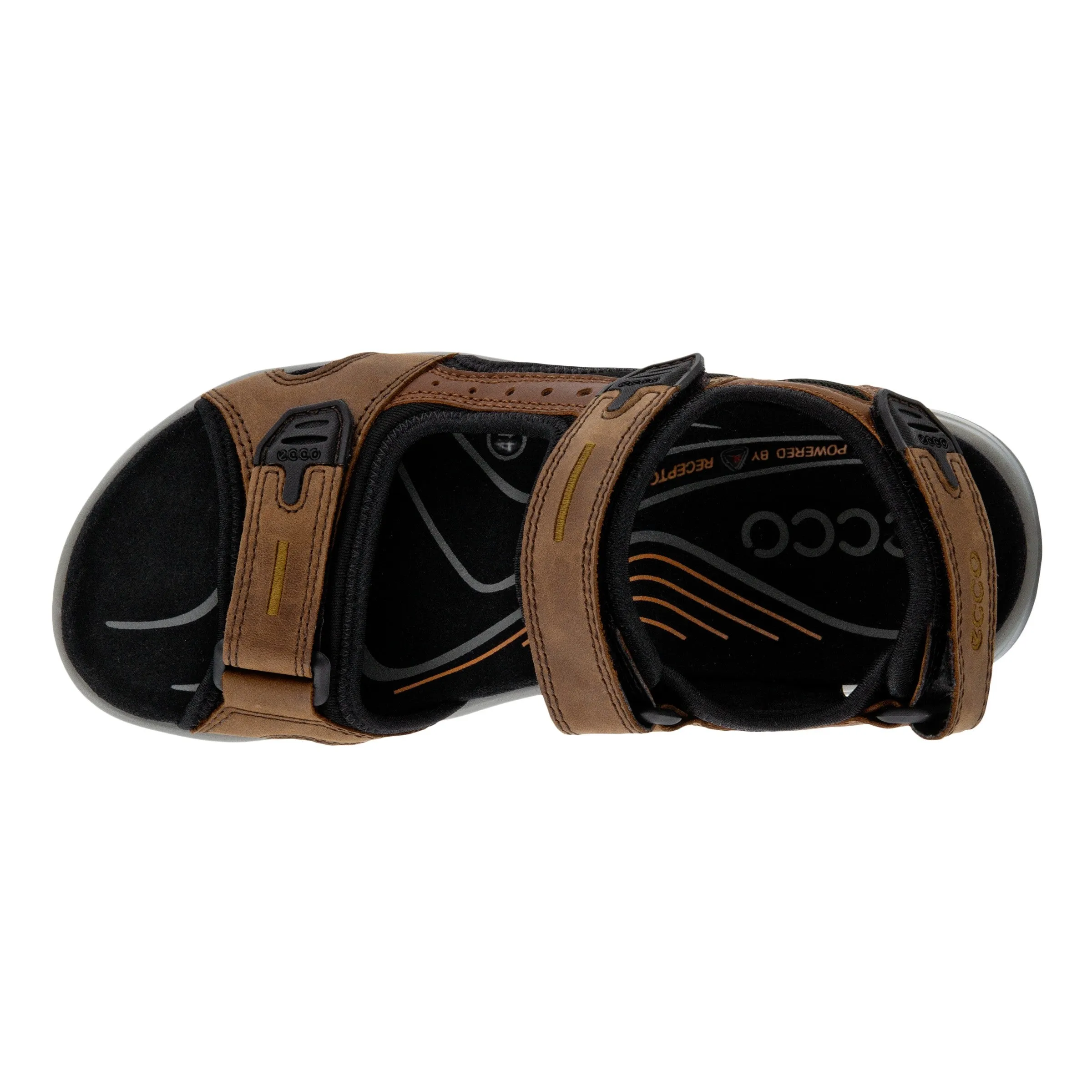 Men's Ecco Yucatan Sandal Color: Espresso / Cocoa Brown/ Black